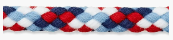 Kordel, geflochten (8 mm) - rot,weiss,blau