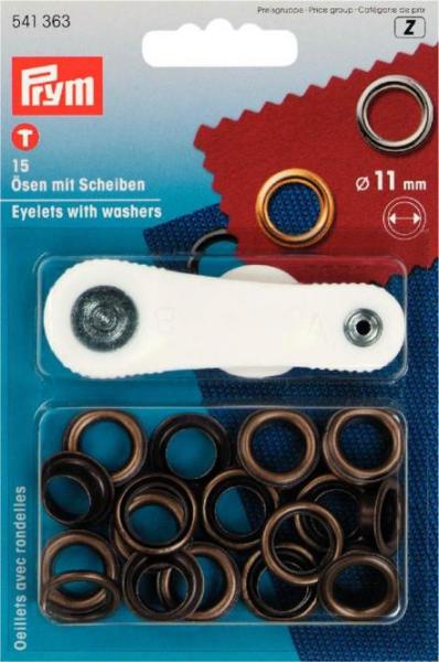 Prym - Ösen mit Scheiben (11 mm) (3 Farben)