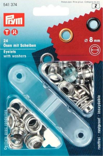 Prym - Ösen mit Scheiben (8mm) (2 Farben)