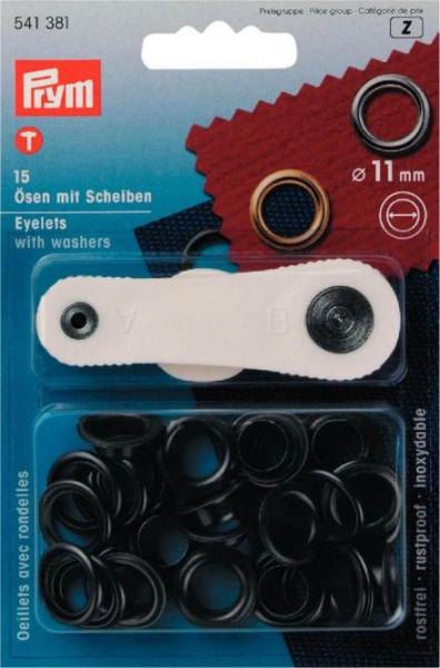 Prym - Ösen mit Scheiben (11 mm) (3 Farben)